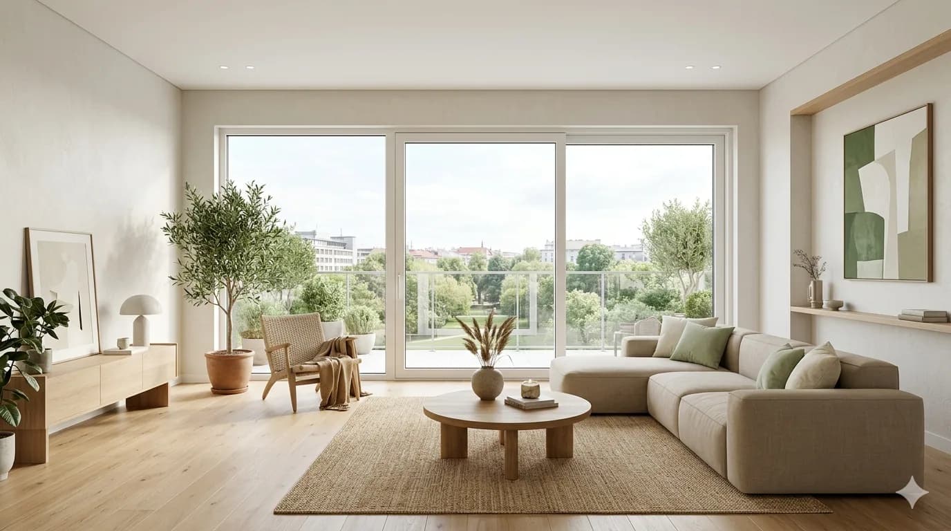 Окна в светлой современной квартире